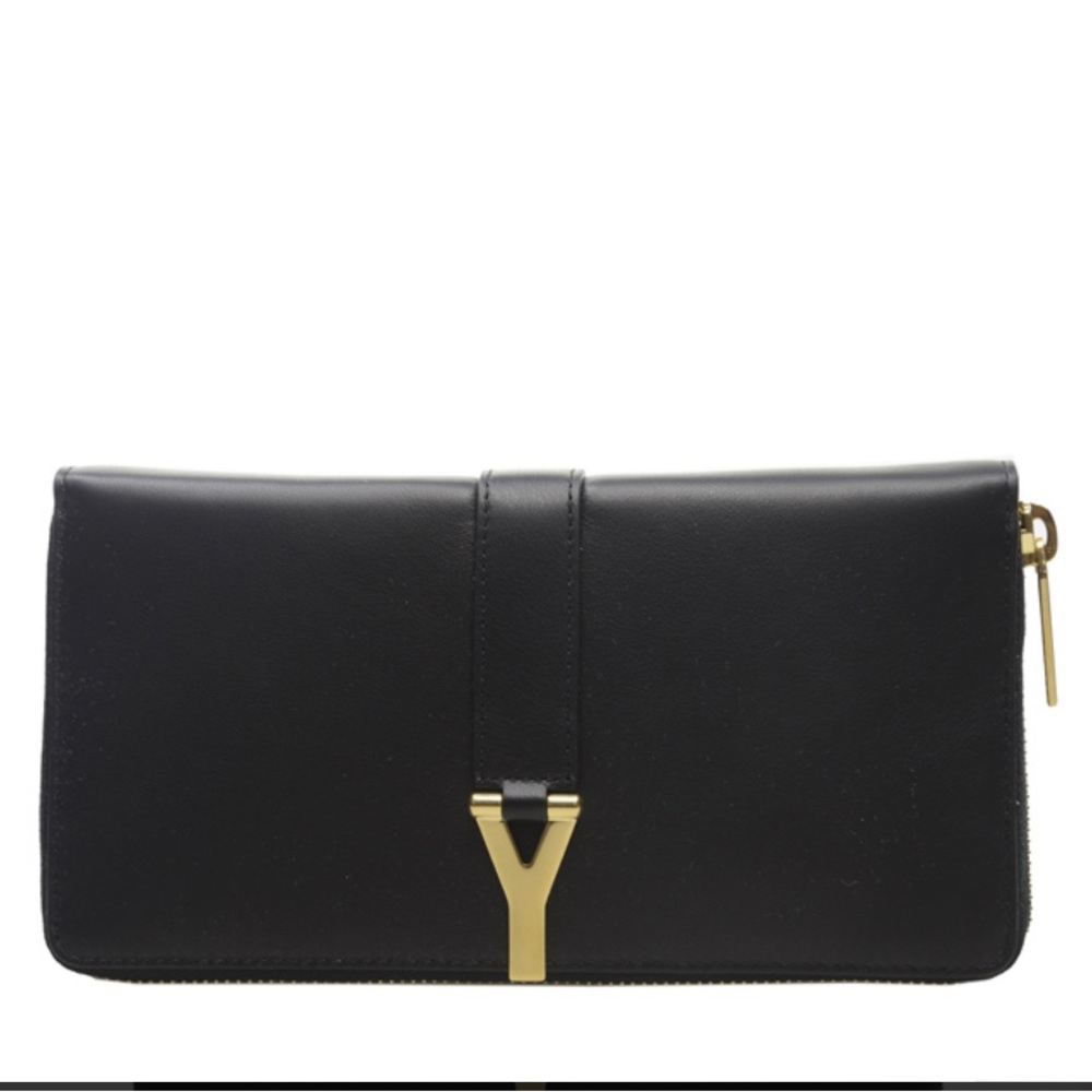YVES SAINT LAURENT Leather long wallet!